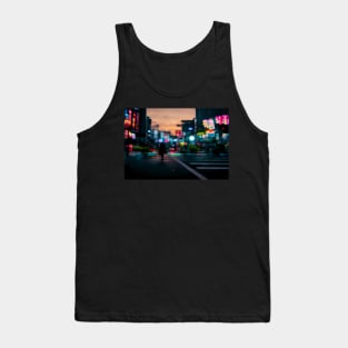 Tokyo City Street View With Neon signs / Tokyo, Japan Tank Top